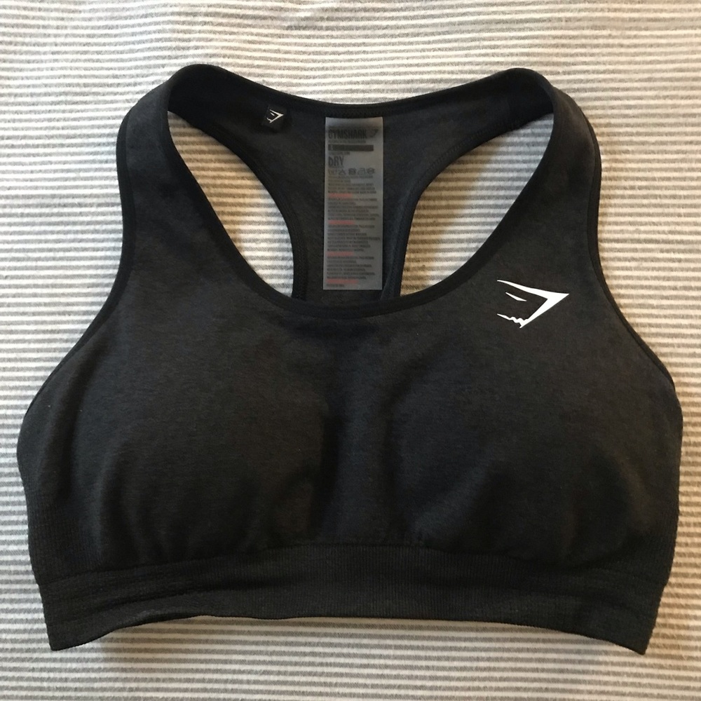 Gymshark vital seamless sports bra, black marl